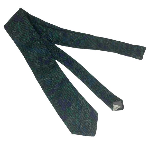 Abstract Paisley Linen Tie - Picture 3 of 6